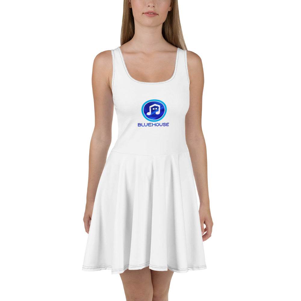 Sleeveless skater dress with soft fabric and flared mid-thigh skirt for elegant style