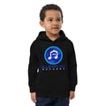Kids eco hoodie made from organic cotton and recycled polyester with lined hood and ribbed cuffs